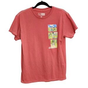 Pierce Archive Claude Monet Art Mens T-Shirt Red, Small